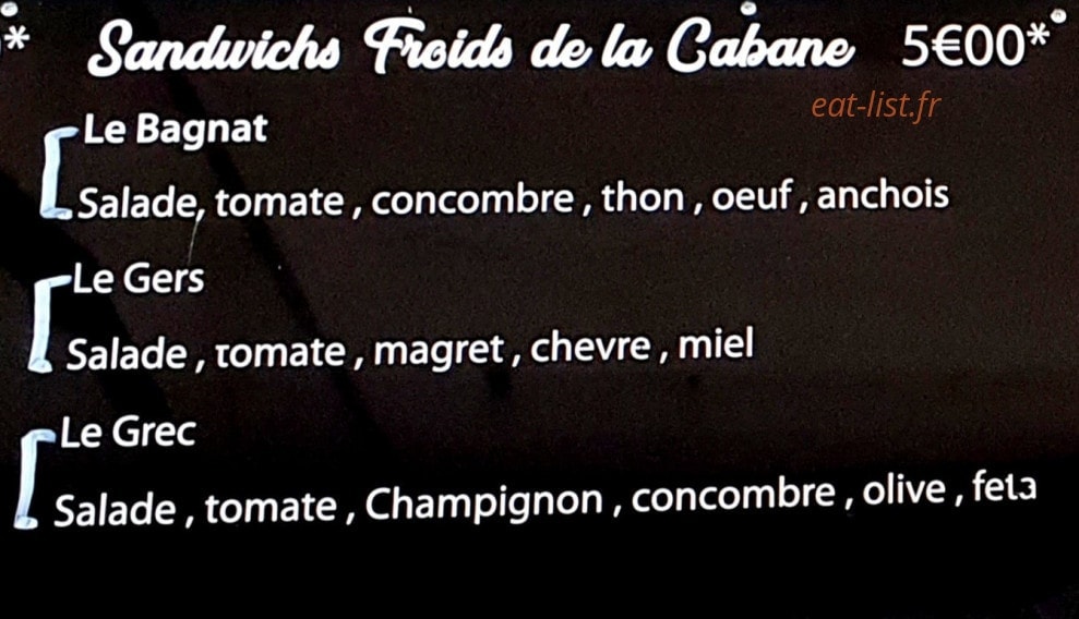 La Cabane Marseillaise — carte page 7