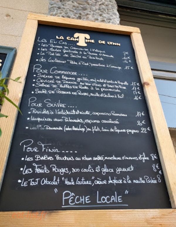 La Cantine De Lynn — carte page 1