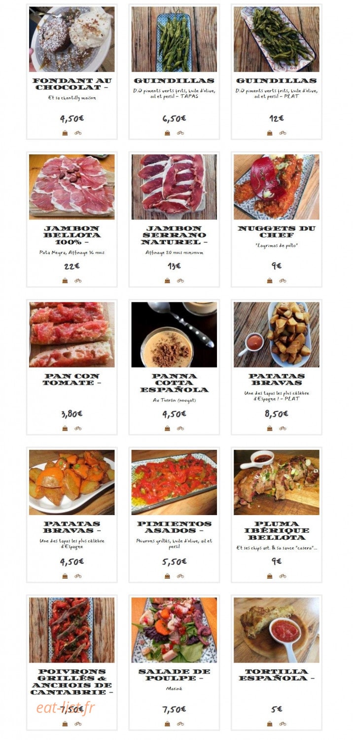 La Terraza de La Cave à Jambon — carte page 2