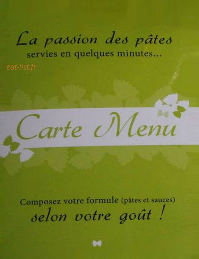 Le Bar à Pates — carte page 1
