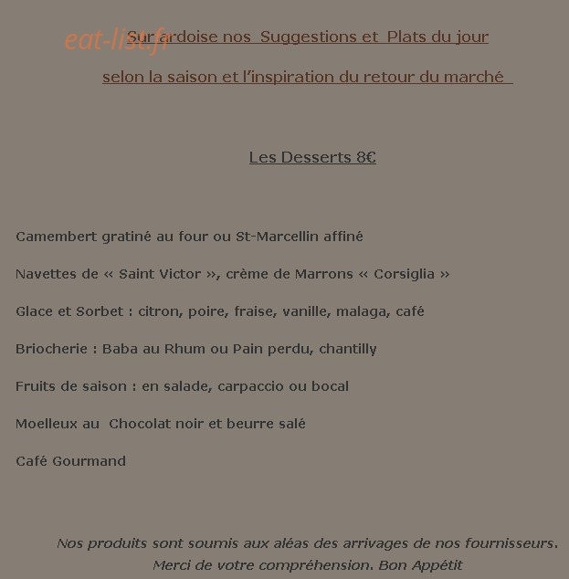 Le Comptoir Marseillais — carte page 4