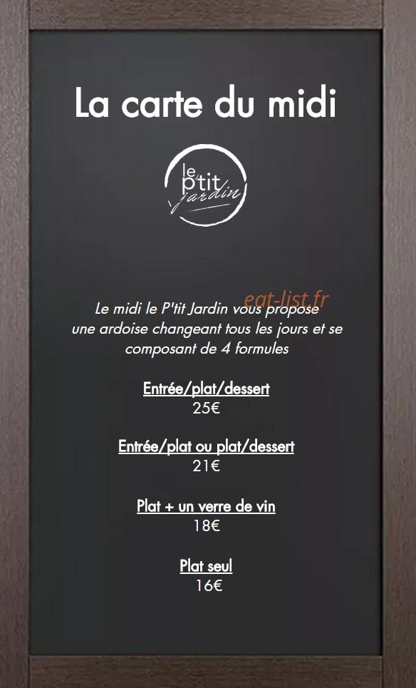 Le P'tit Jardin — carte page 1