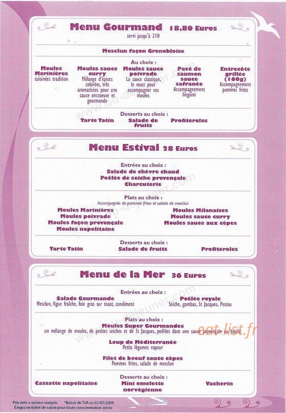 Les Mouettes — carte page 1
