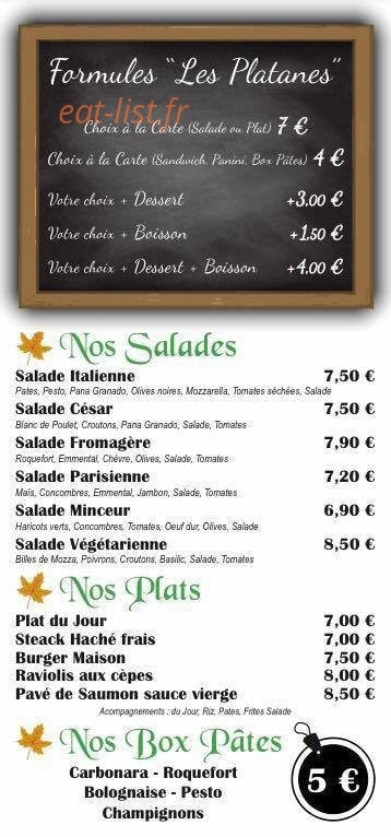 Les platanes — carte page 2