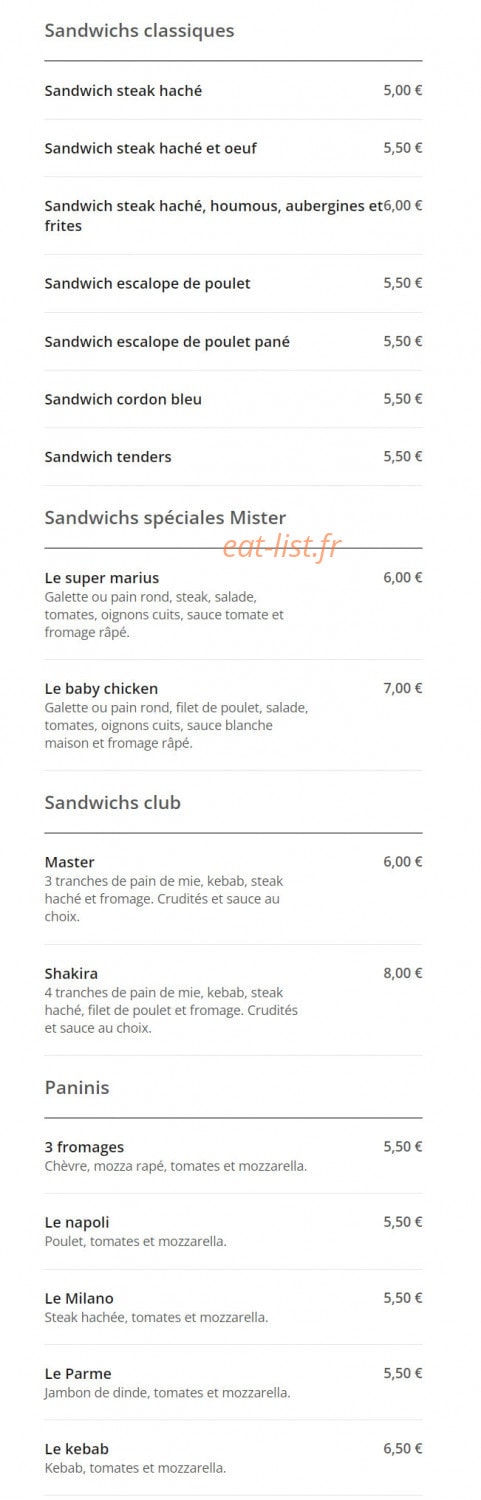 Mister Kebab — carte page 6