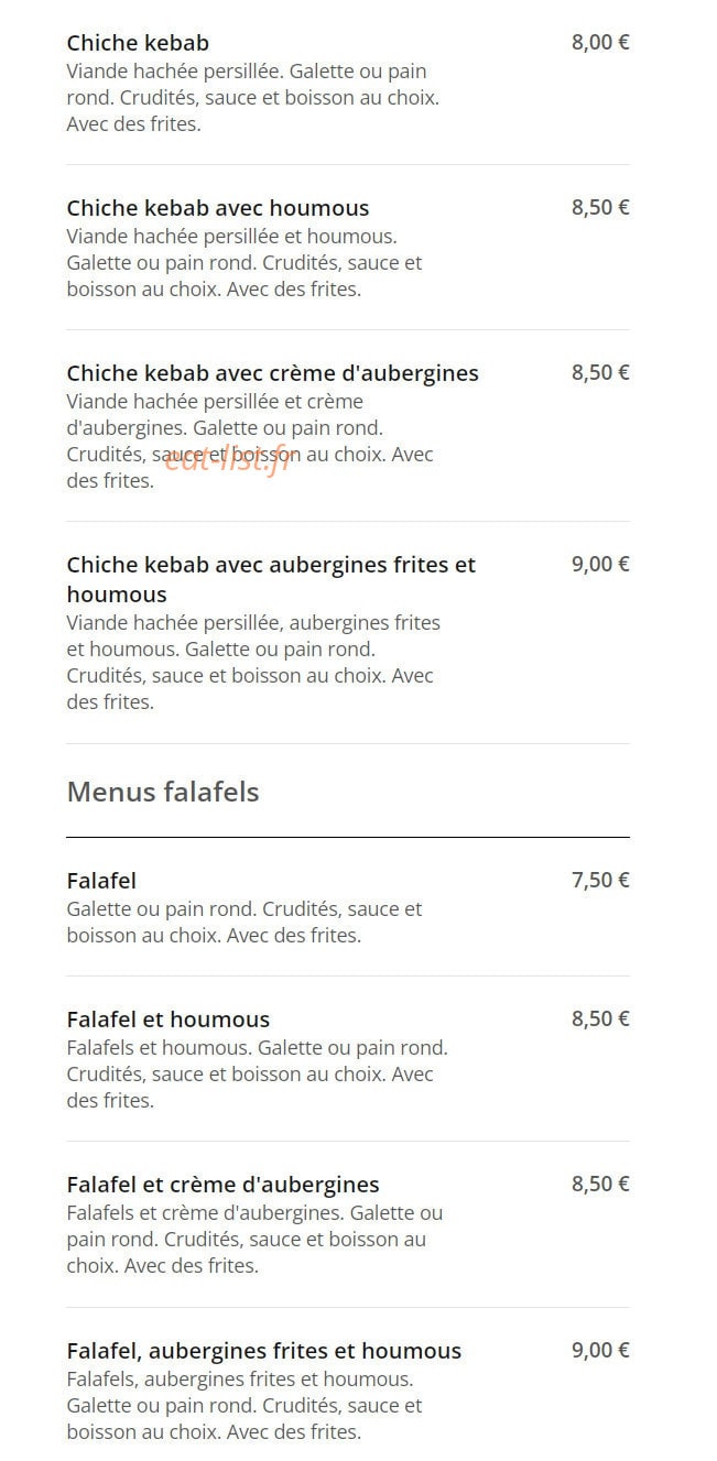 Mister Kebab — carte page 2