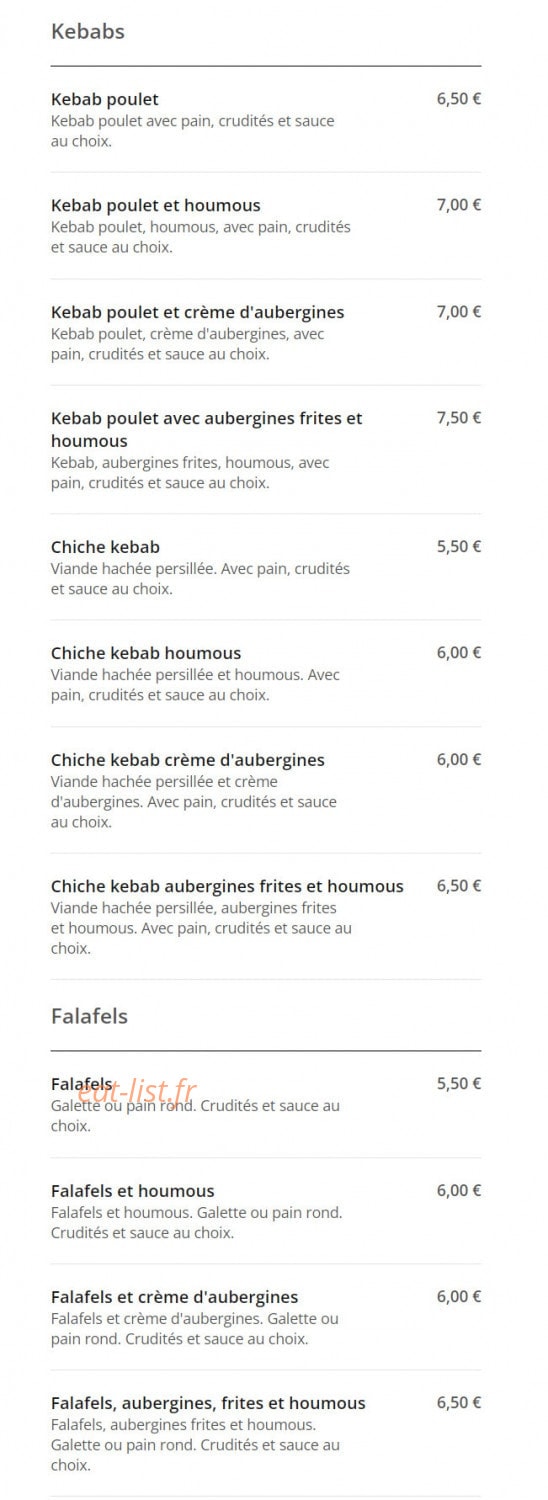 Mister Kebab — carte page 5