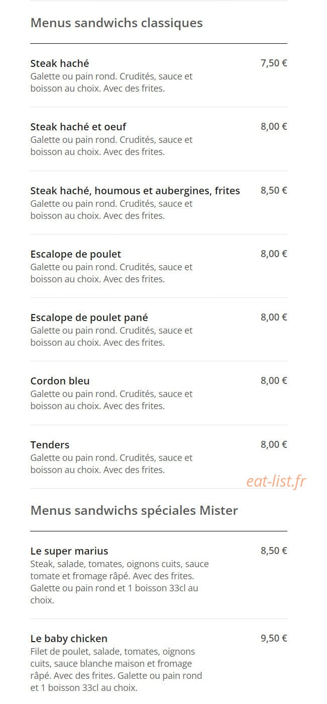 Mister Kebab — carte page 3