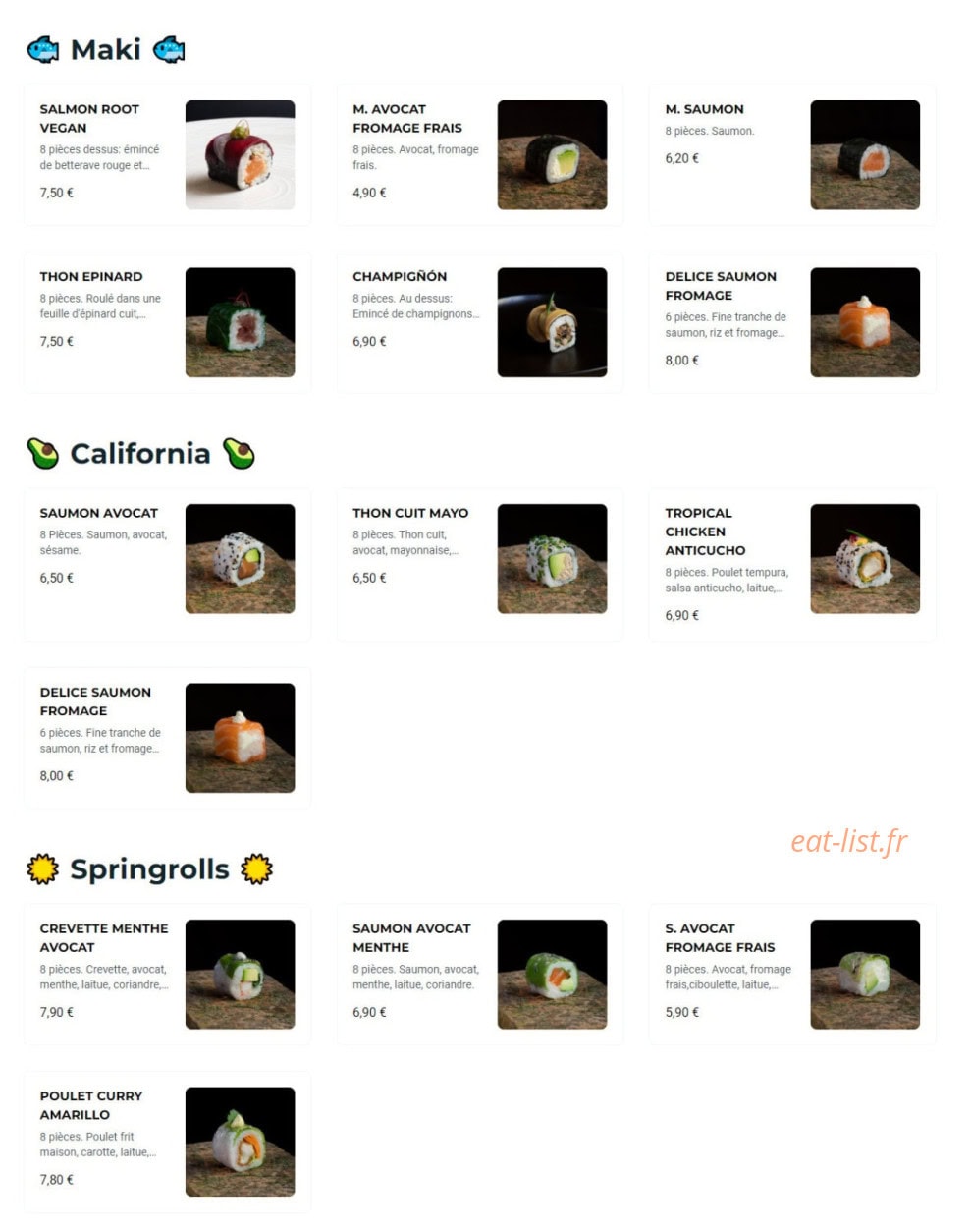 NKI sushi — carte page 3