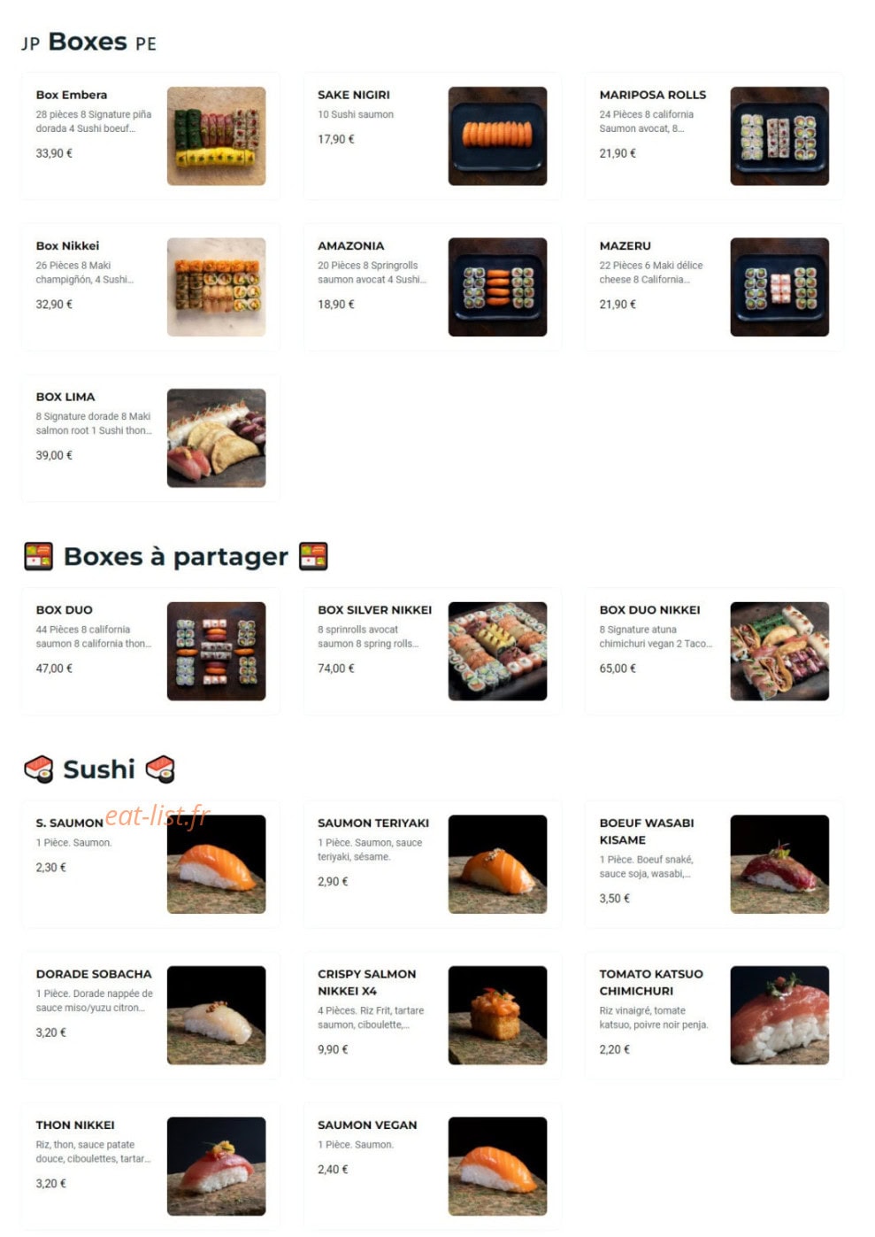 NKI sushi — carte page 2