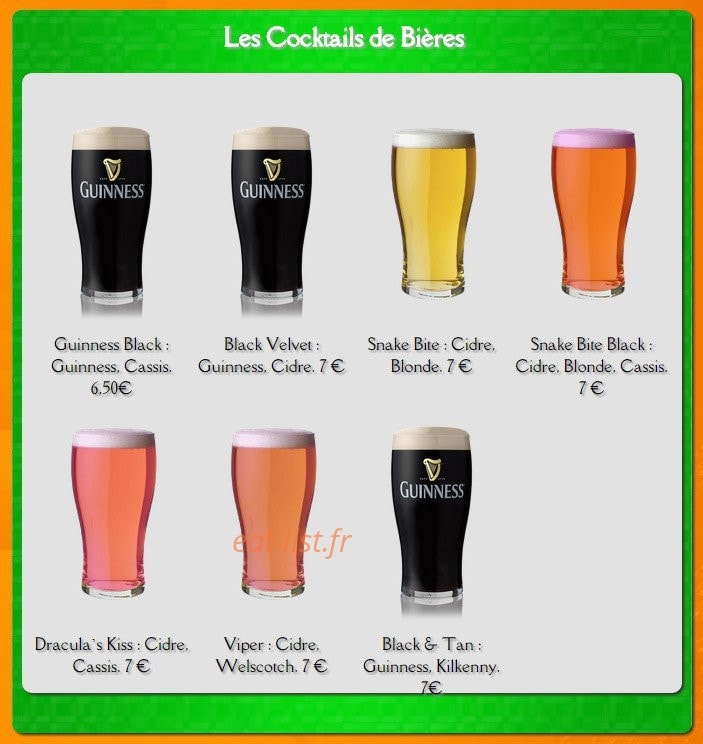 O'Brady's Irish pub — carte page 6