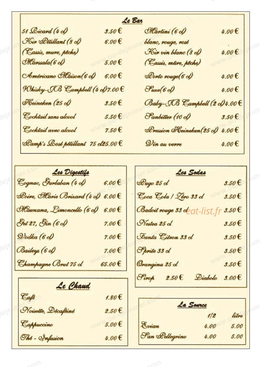 Pizza Borely — carte page 4