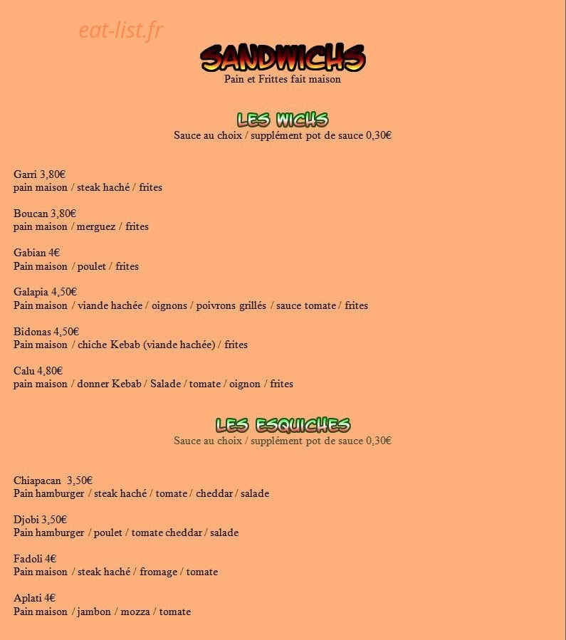 pizza chez degun — carte page 3