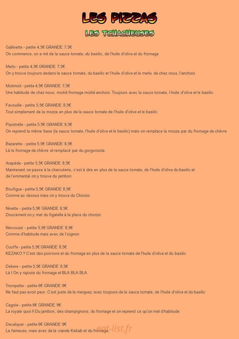 pizza chez degun — carte page 1