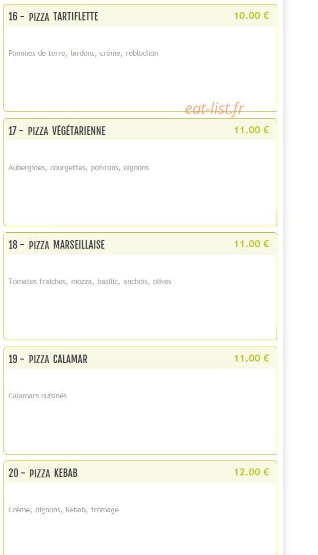 Pizza St Anne — carte page 5
