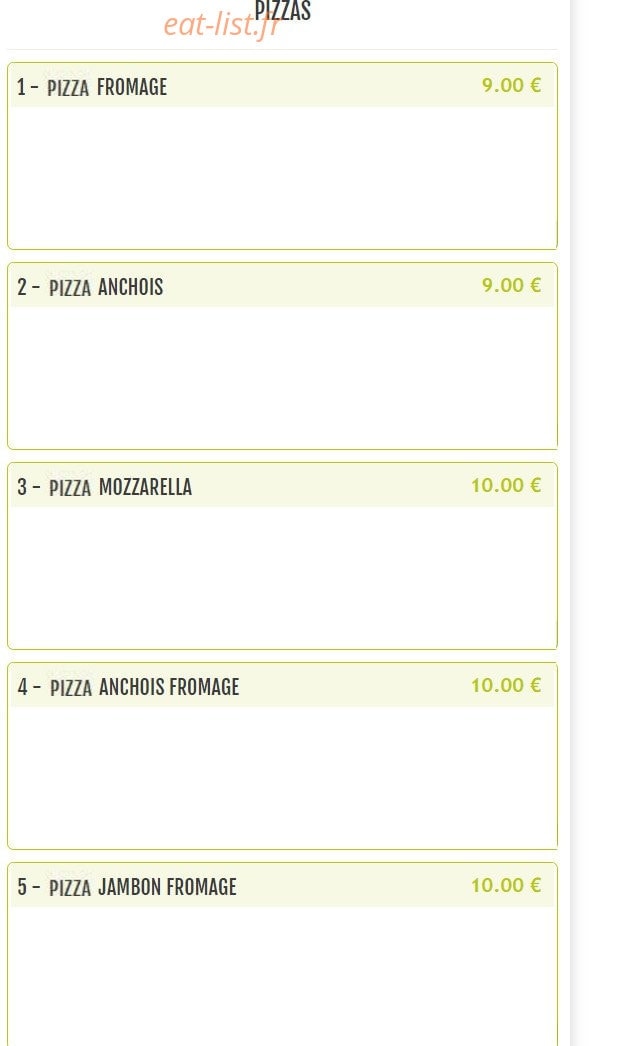 Pizza St Anne — carte page 2