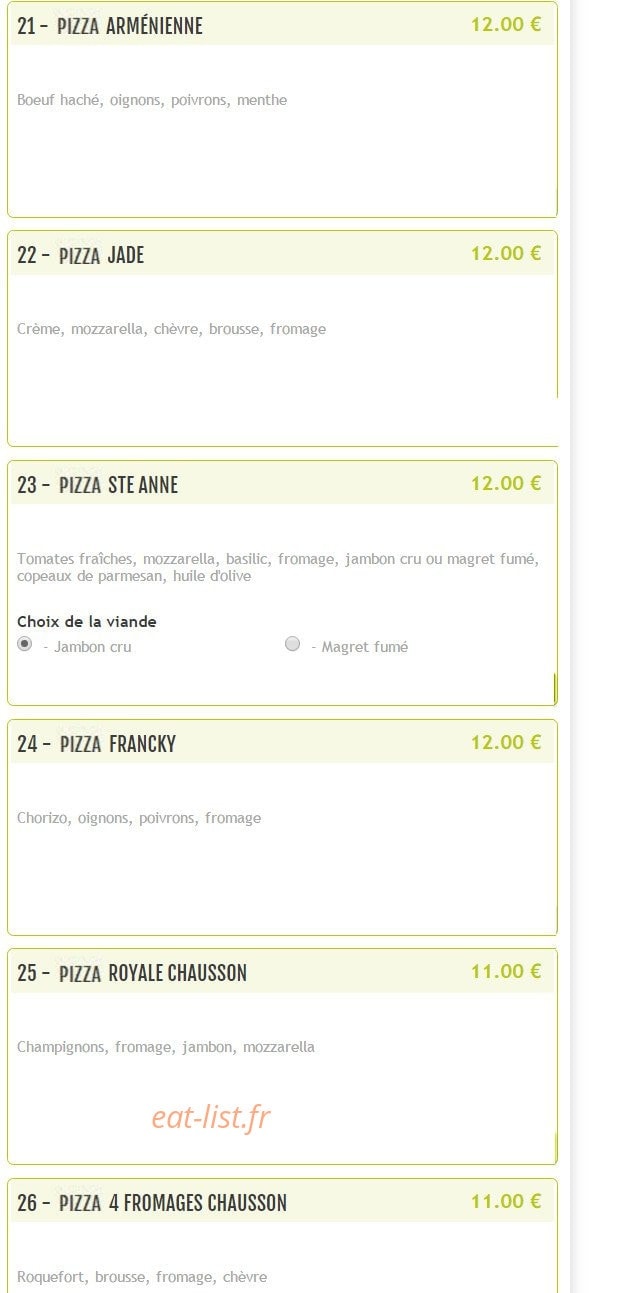 Pizza St Anne — carte page 6