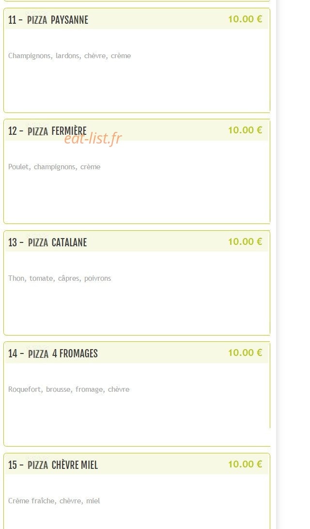 Pizza St Anne — carte page 4