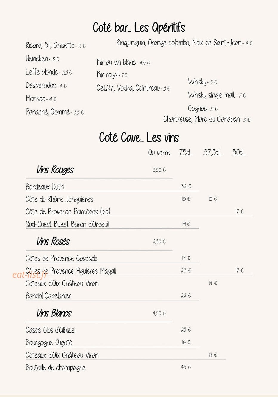 Pizzeria du roy d'espagne — carte page 4