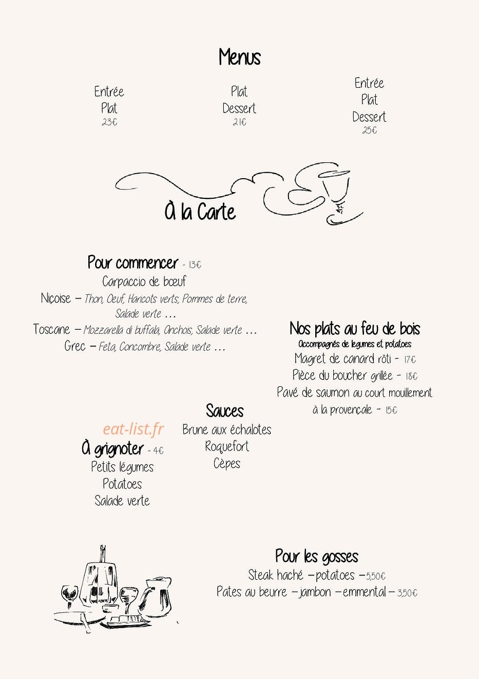 Pizzeria du roy d'espagne — carte page 2