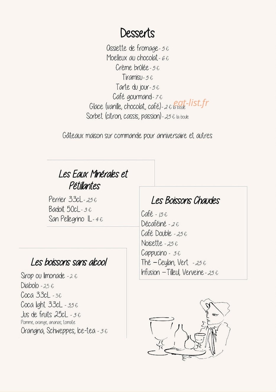 Pizzeria du roy d'espagne — carte page 3