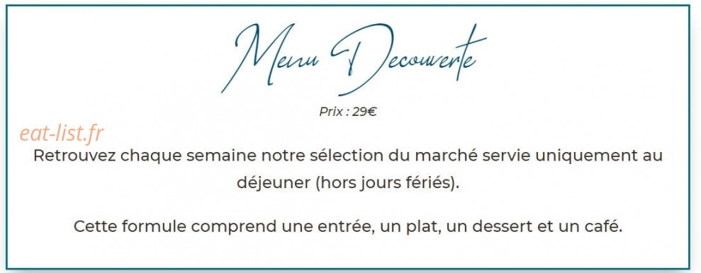 Restaurant Signature — carte page 1