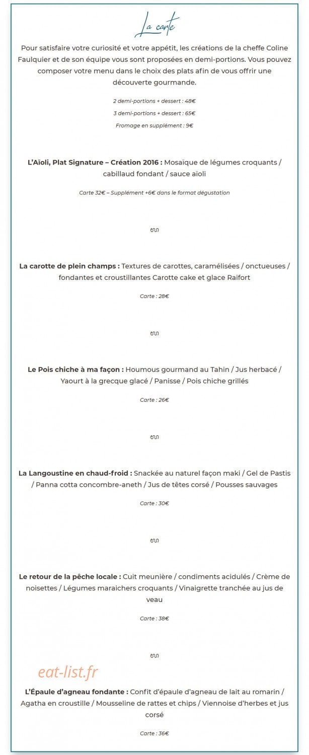 Restaurant Signature — carte page 2