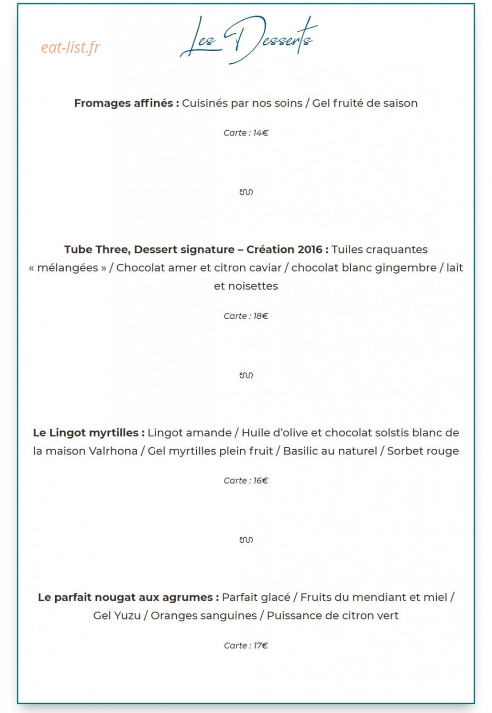 Restaurant Signature — carte page 3