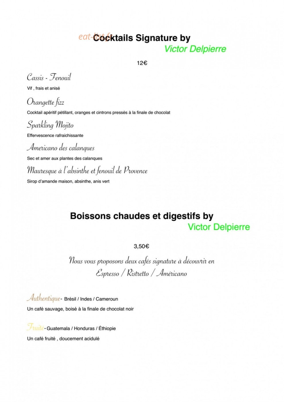 Restaurant Signature — carte page 7