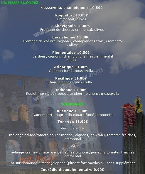 Roma pizza — carte page 3