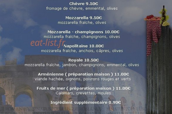 Roma pizza — carte page 2