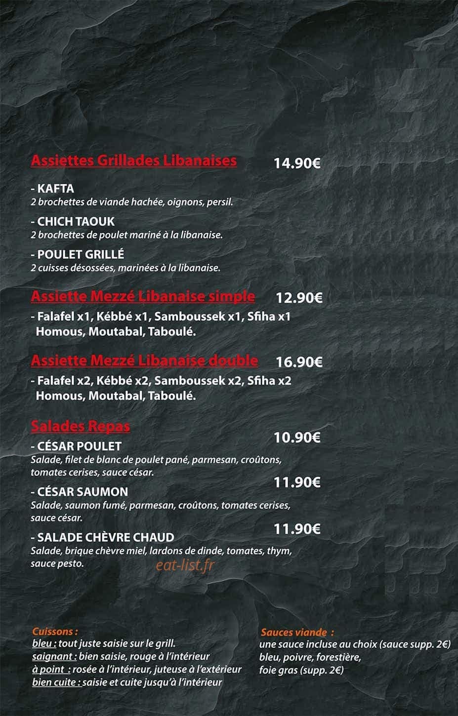 Steak Lounge — carte page 4
