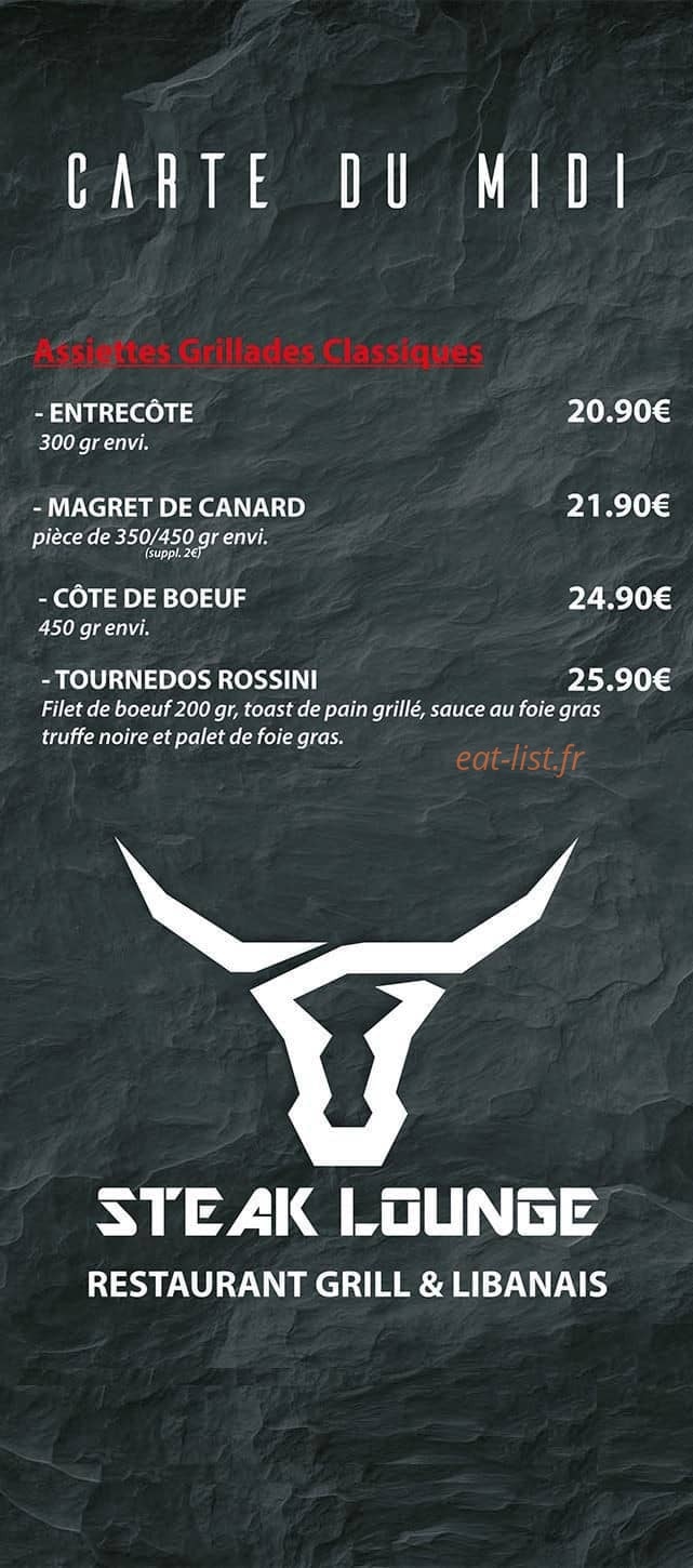 Steak Lounge — carte page 5