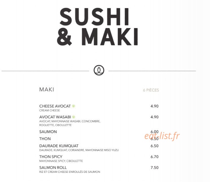 Sushi Shop — carte page 20