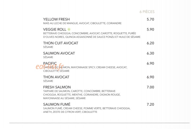 Sushi Shop — carte page 21