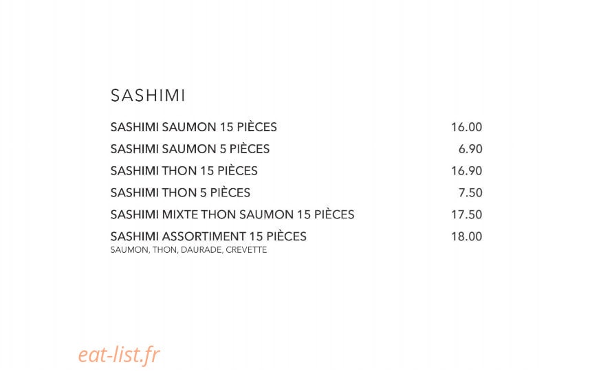 Sushi Shop — carte page 27