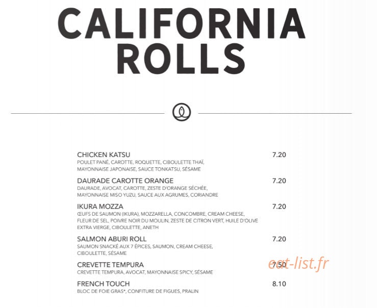 Sushi Shop — carte page 22