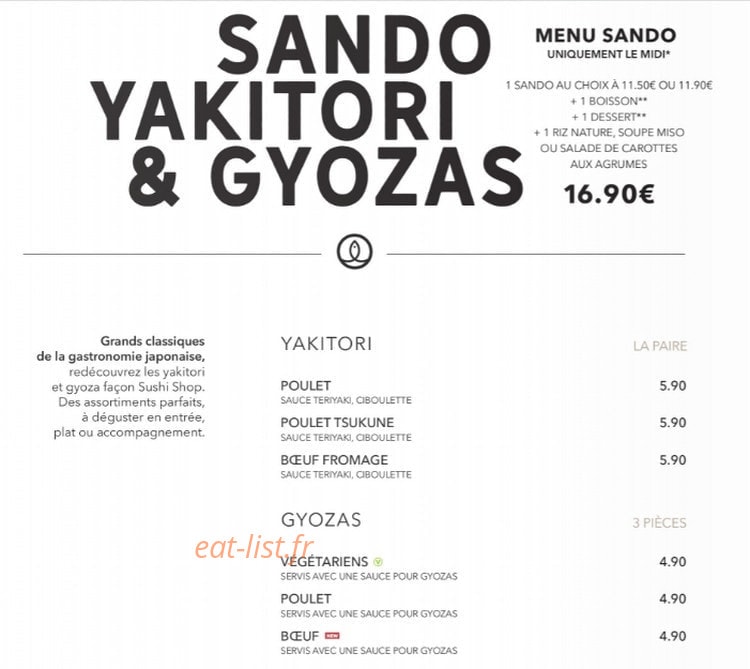 Sushi Shop — carte page 16