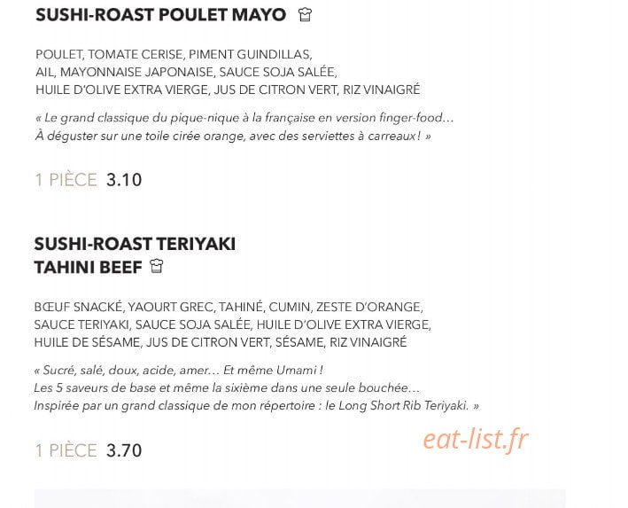 Sushi Shop — carte page 6