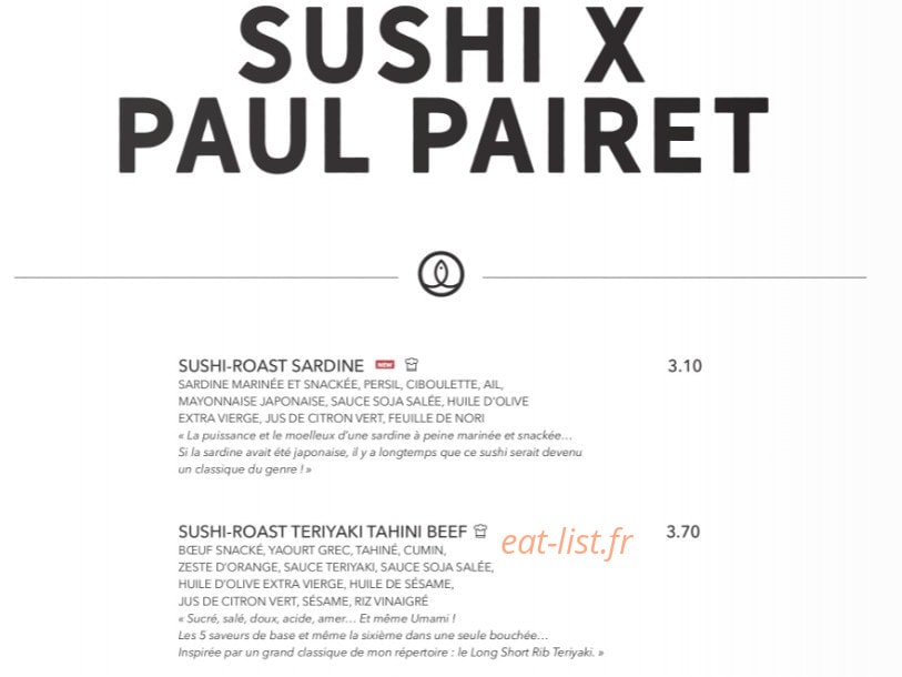 Sushi Shop — carte page 18