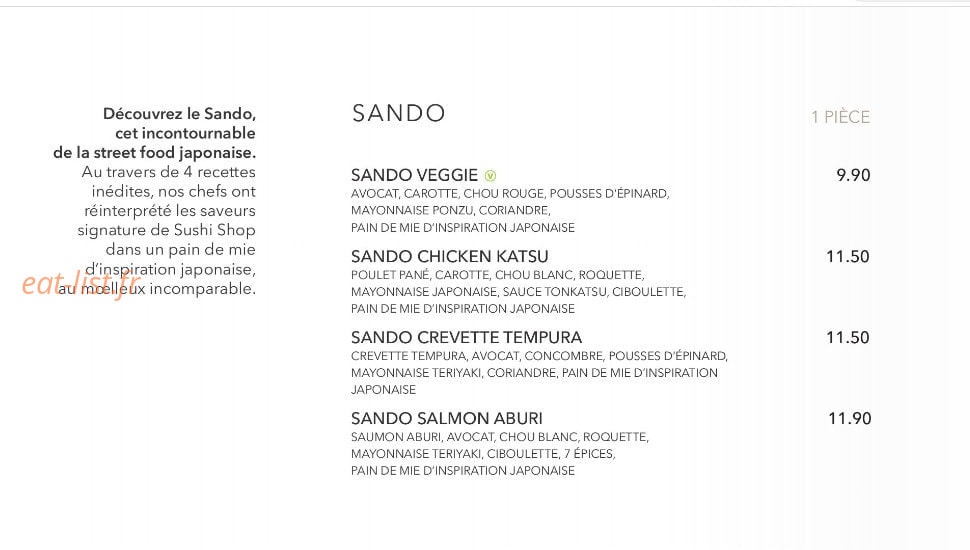 Sushi Shop — carte page 15