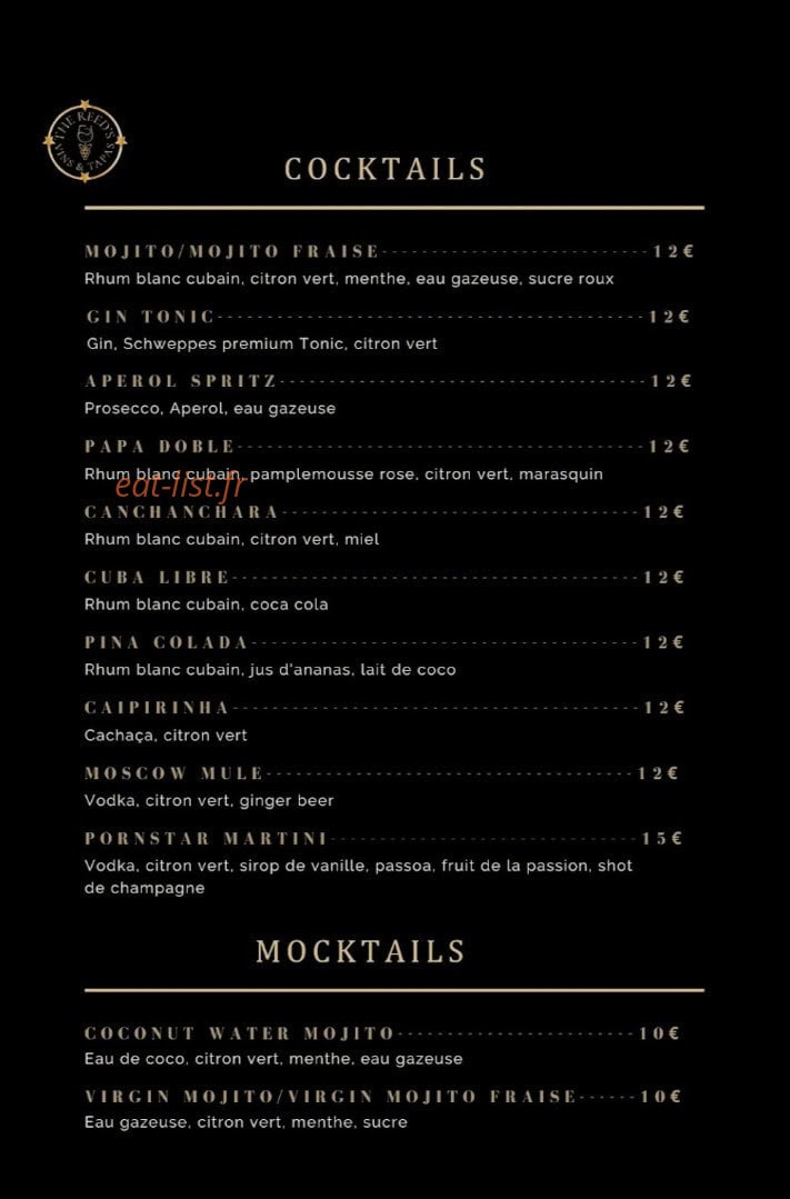 The Reed's — carte page 1