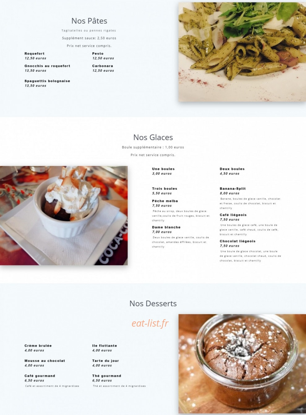 Brasserie Des Calanques — carte page 4