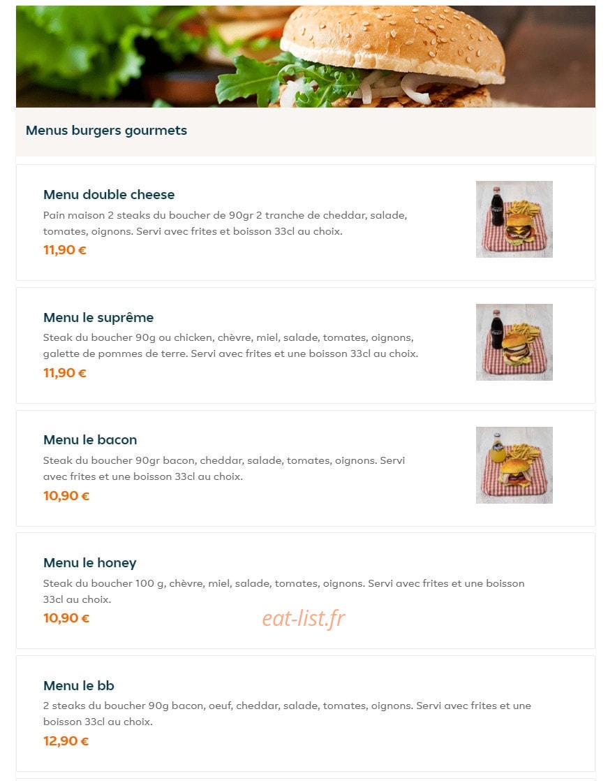 Brothers burger — carte page 16