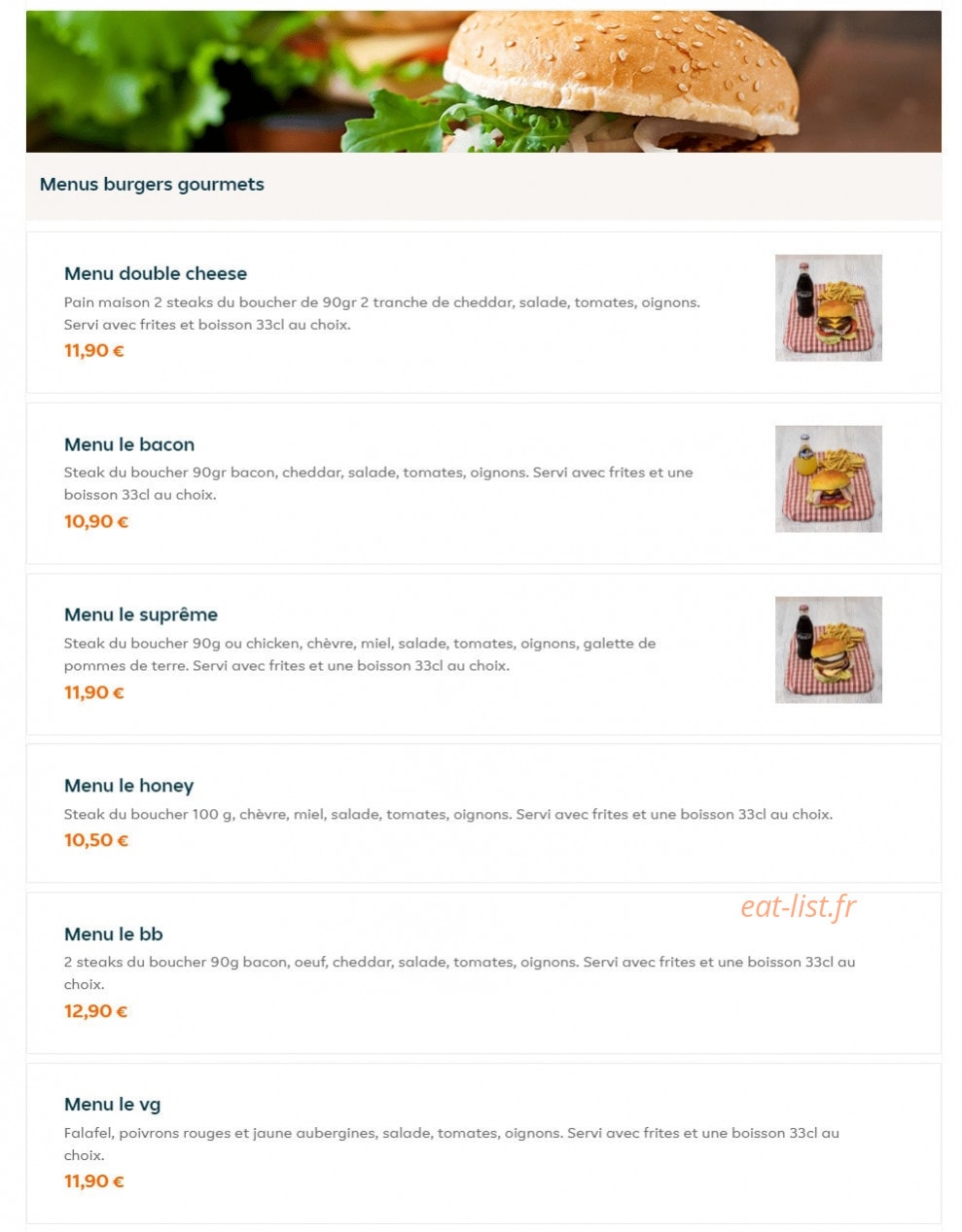Brothers burger — carte page 2
