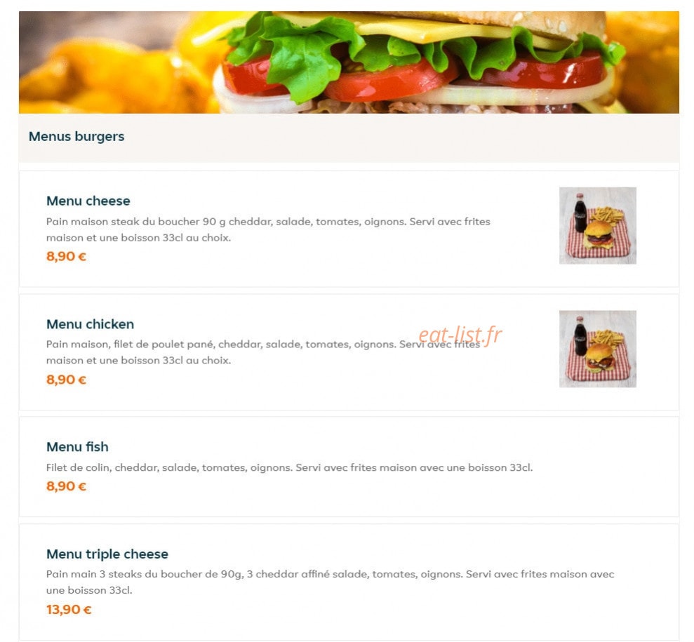 Brothers burger — carte page 1
