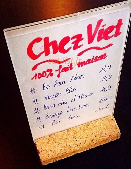 Chez Viet — carte page 1