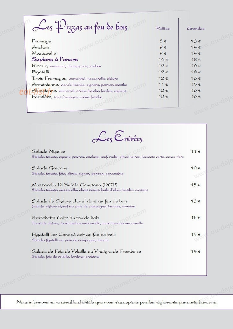 Chez Zé — carte page 1