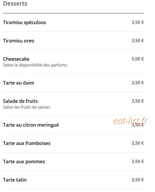 Corner Burger — carte page 11