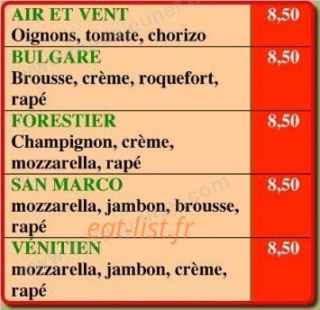 Douce pizza — carte page 3